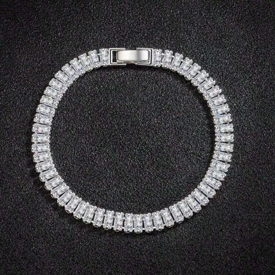 Crystal Silver Tennis Bracelet
