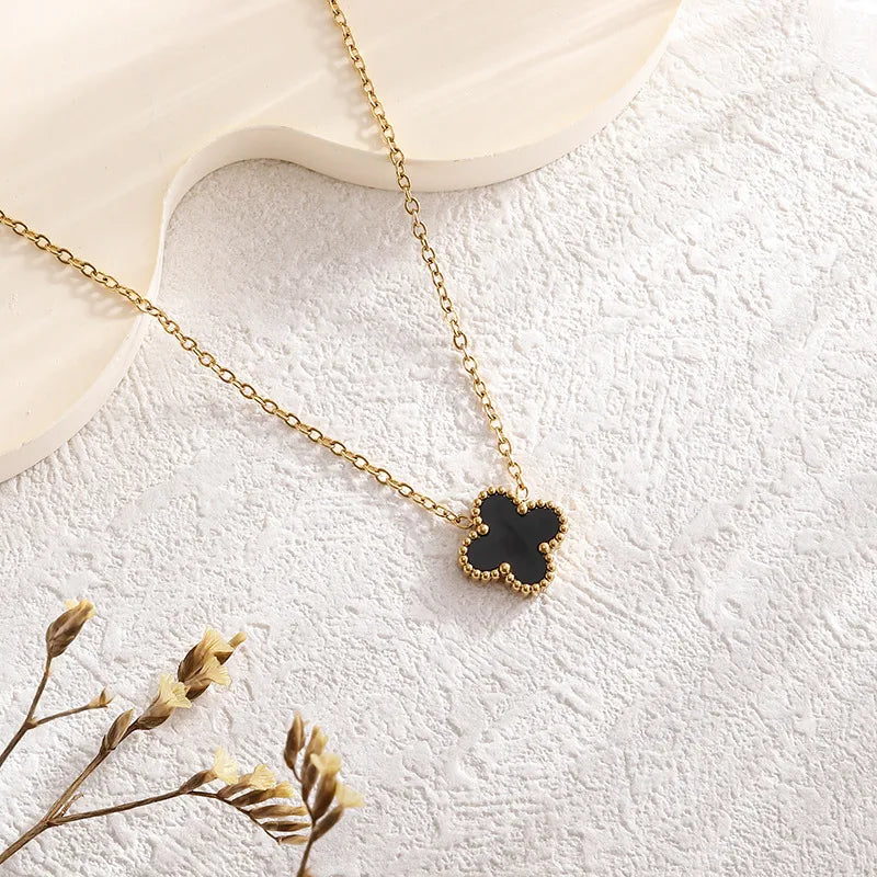 Four Leaf Clover Shell Necklace